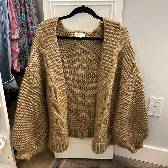❌SOLD❌ Böhme | Maren Cable-Knit Cardigan (Taupe) - Picture 5 of 6